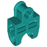 Technic Axle Connector 2 x 3 with Ball Socket, Open Sides in Dark Turquoise