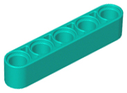 Technic Beam 1 x 5 Thick in Dark Turquoise