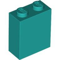 Brick 1 x 2 x 2 with Inside Axle Holder in Dark Turquoise