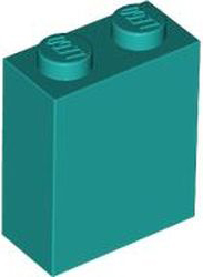 Brick 1 x 2 x 2 with Inside Stud Holder in Dark Turquoise