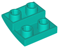 Brick Curved Inverted 2 x 2 x 2/3 in Dark Turquoise