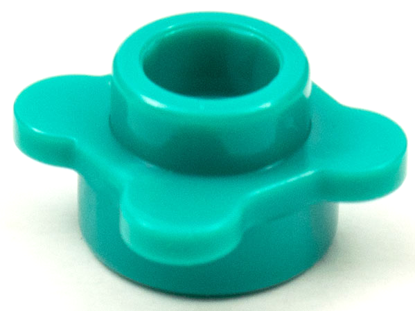 Plant, Flower, Plate Round 1 x 1 with 4 Petals in Dark Turquoise
