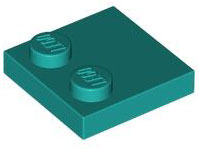 Plate Special 2 x 2 with Only 2 studs in Dark Turquoise