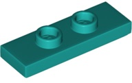 Plate Special 1 x 3 with 2 Studs with Groove and Inside Stud Holder (Jumper) in Dark Turquoise