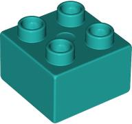 Duplo Brick 2 x 2 in Dark Turquoise