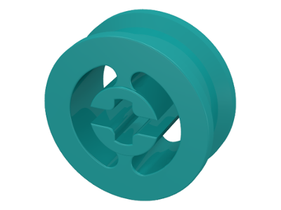 Wheel with Split Axle hole in Dark Turquoise