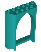Panel 2 x 6 x 6 with Gothic Arch in Dark Turquoise