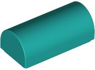 Brick Curved 1 x 2 x 2/3 Double Curved Top, No Studs in Dark Turquoise