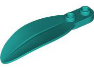 Plant, Leaf 2 x 6 x 1 with 2 Studs in Dark Turquoise