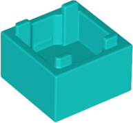 Container Box 2 x 2 x 1 [Plain] in Dark Turquoise