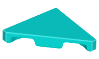 Tile 45° Cut 2 x 2 (Triangle) in Dark Turquoise
