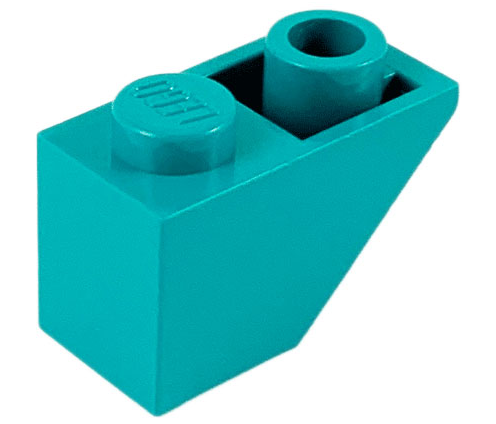 Brick Sloped Inverted 45° 2 x 1 in Dark Turquoise