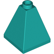 Brick Sloped 75° 2 x 2 x 2 Quadruple Convex in Dark Turquoise