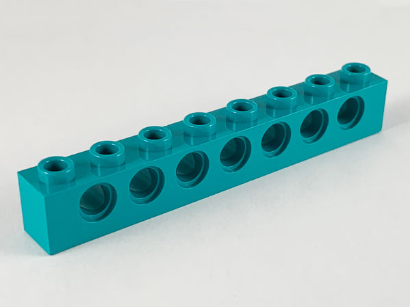 Technic Brick 1 x 8 [7 Pin Holes] in Dark Turquoise