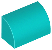 Brick Curved 1 x 2 x 1 No Studs in Dark Turquoise