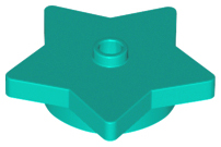 Plate Special 5-Point Star 4 x 4 2/3 with One Stud in Dark Turquoise