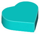Tile 1 x 1 Heart in Dark Turquoise