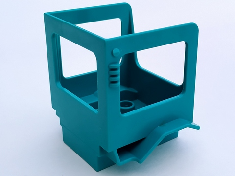 Duplo Backhoe Tractor Cabin in Dark Turquoise
