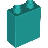 Duplo Brick 1 x 2 x 2 with Bottom Tube in Dark Turquoise