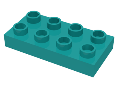 Duplo Plate 2 x 4 in Dark Turquoise