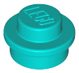 Plate Round 1 x 1 with Solid Stud in Dark Turquoise