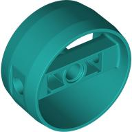 Technic Cylinder 4 x 4 with Pin Holes and Centre Bar, Closed Sides on Bar in Dark Turquoise