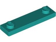 Plate Special 1 x 4 with 2 Studs with Groove [New Underside] in Dark Turquoise