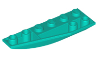 Brick Wedged, Curved Inverted 6 x 2 Left in Dark Turquoise