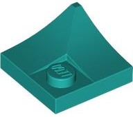 Plate Special 2 x 2 with Double Inverted Curve, 1 Stud in Dark Turquoise