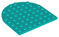 Plate 8 x 8 with Rounded End in Dark Turquoise