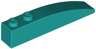 Brick Curved 6 x 1 in Dark Turquoise