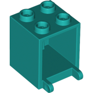 Box 2 x 2 x 2 [Hollow Studs] in Dark Turquoise
