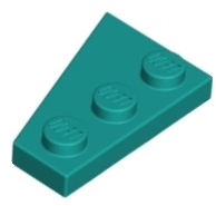 Wedge Plate 3 x 2 Right in Dark Turquoise