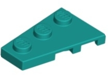 Wedge Plate 3 x 2 Left in Dark Turquoise