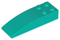Brick Curved 6 x 2 in Dark Turquoise