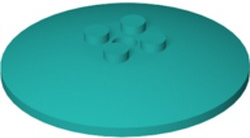 Dish 6 x 6 Inverted (Radar) with Solid Studs in Dark Turquoise