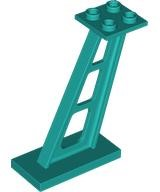 Support 2 x 4 x 5 Stanchion Inclined [5mm wide posts] in Dark Turquoise