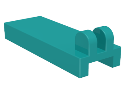Hinge Tile 1 x 2 1/2 with 2 Fingers on Top in Dark Turquoise