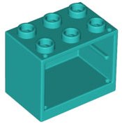 Cupboard 2 x 3 x 2 with Hollow Studs in Dark Turquoise