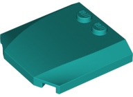 Brick Wedged, Curved Triple 4 x 4 x 2/3 with 2 Studs in Dark Turquoise