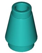 Cone 1 x 1 [Top Groove] in Dark Turquoise