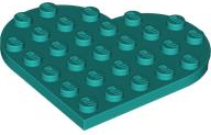Plate Angled 6 x 6 Heart Shape in Dark Turquoise