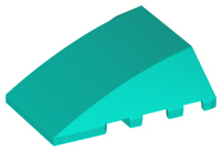 Brick Wedged, Curved 4 x 4 No Top Studs in Dark Turquoise
