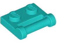 Plate Special 1 x 2 [Side Handle Closed Ends] in Dark Turquoise