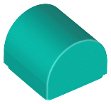 Brick Curved 1 x 1 x 2/3 Double Curved Top, No Studs in Dark Turquoise