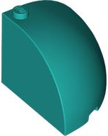 Brick Round Corner 4 x 4 x 3 Quarter Dome Top in Dark Turquoise