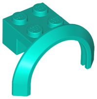 Wheel Arch, Mudguard 4 x 2 1/2 x 2 with 2 x 2 Plate in Dark Turquoise