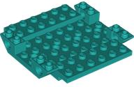 Aircraft Fuselage 8 x 8 Bottom with 4 Pin Holes in Dark Turquoise