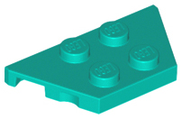 Wedge Plate 2 x 4 in Dark Turquoise