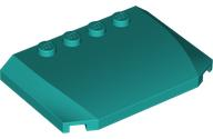 Brick Wedged, Curved Triple 4 x 6 x 2/3 with 4 Studs in Dark Turquoise